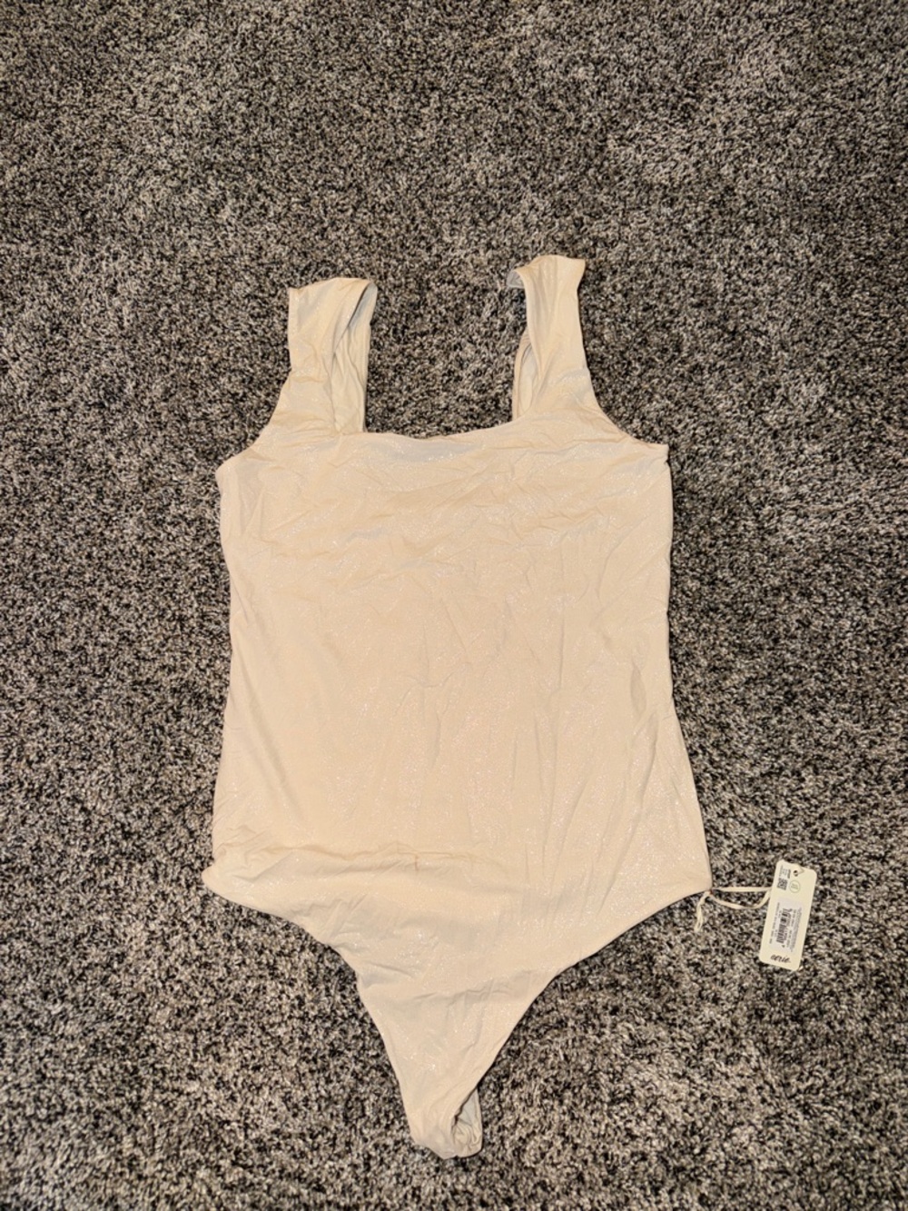 aerie Sparkle Cream Square Neck Bodysuit